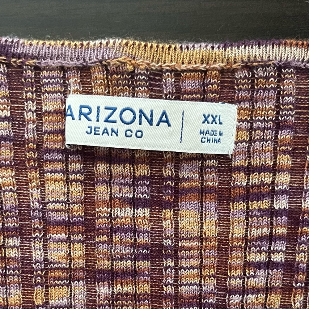 Arizona Jean Co Women’s Top XXL Purple Rust Y2K Cropped Ruched Ribbed NWT - Picture 9 of 10